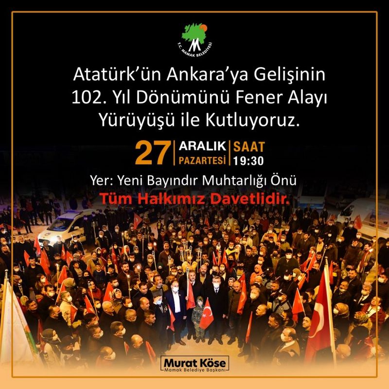 Mamak’ta Atatürk’ün Ankara’ya gelişi kutlanacak