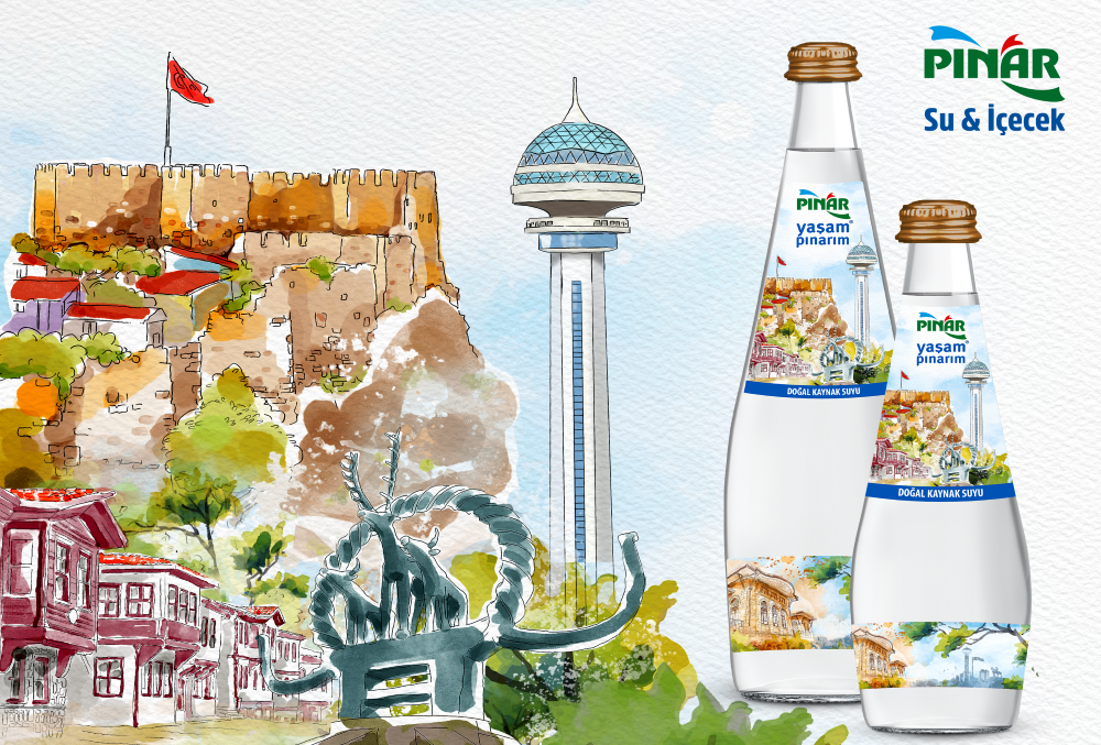 Başkent’in simgeleri Pınar Su şişelerinde