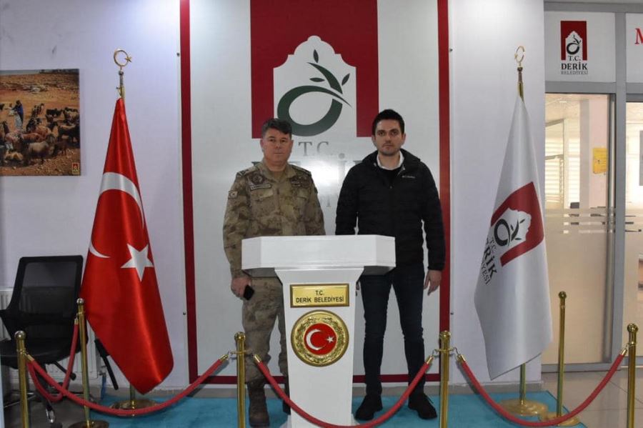 Mardin İl Jandarma Komutanı Tuğgeneral İdris TATAROĞLU,Derik  İlçe Kaymakamı Evren Çakır