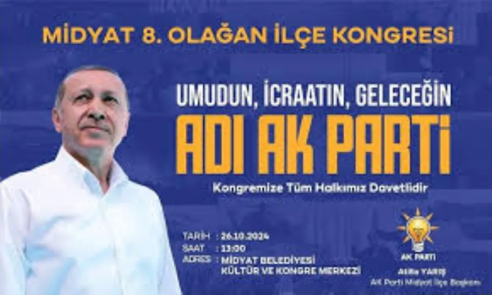 AK PARTİ MİDYAT 8.OLAĞAN KONGRESİ BUGUN TOPLANACAK