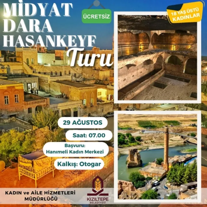 Kızıltepe Belediyesi  Midyat, Hasankeyf ve Dara’ya gezi düzenleniyor