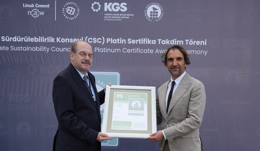 Türkiye’nin ilk ‘Platin’ CSC Sertifikalı çimento fabrikası LİMAK  sertifikasını aldı.