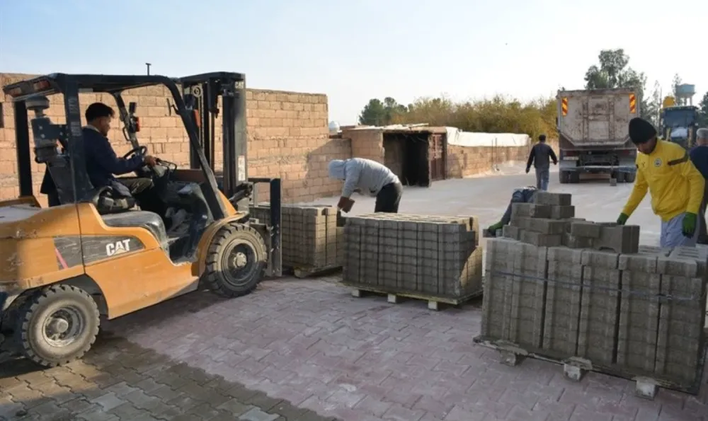 Kızıltepe Belediyesinden Hocaköy’de Kilitli Parke Taşı Çalışması