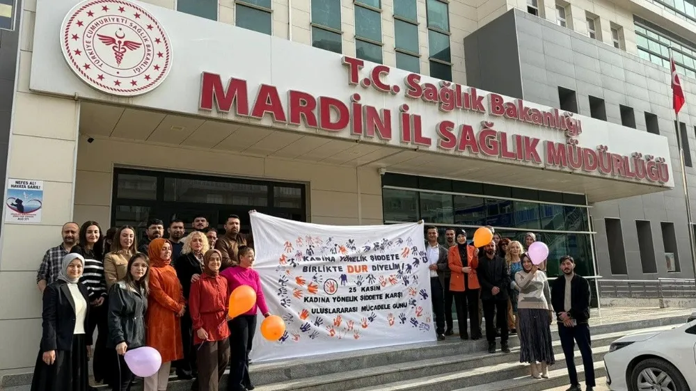 Mardin İl Sağlık Müdürlüğü Çalışanlarından  Şiddete Karşı Farkındalık Etkinliği