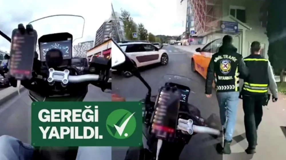  Kırmızı Işıkta Geçen ve Akrobatik Hareketler Yapan Motosiklet Sürücüsü Yakalandı