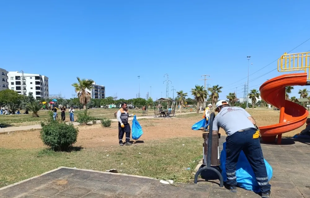 Kızıltepe Belediyesi Ekiplerinden 88 Dönümlük Parkta Temizlik  