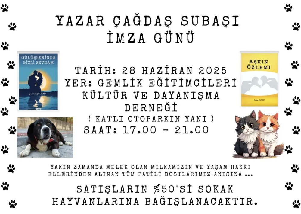 Gemlikli Yazar Çağdaş Subaşı, yeni bir imza gününe ve sosyal projeye hazırlanıyor. 
