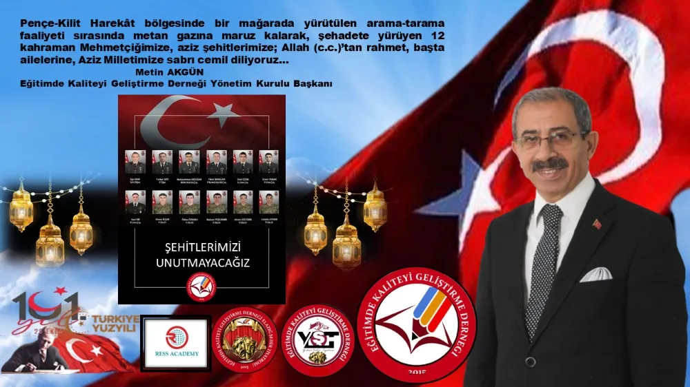 Başkan Akgün’den 12 Kahraman Şehit Mehmetçik İçin Başsağlığı Mesajı