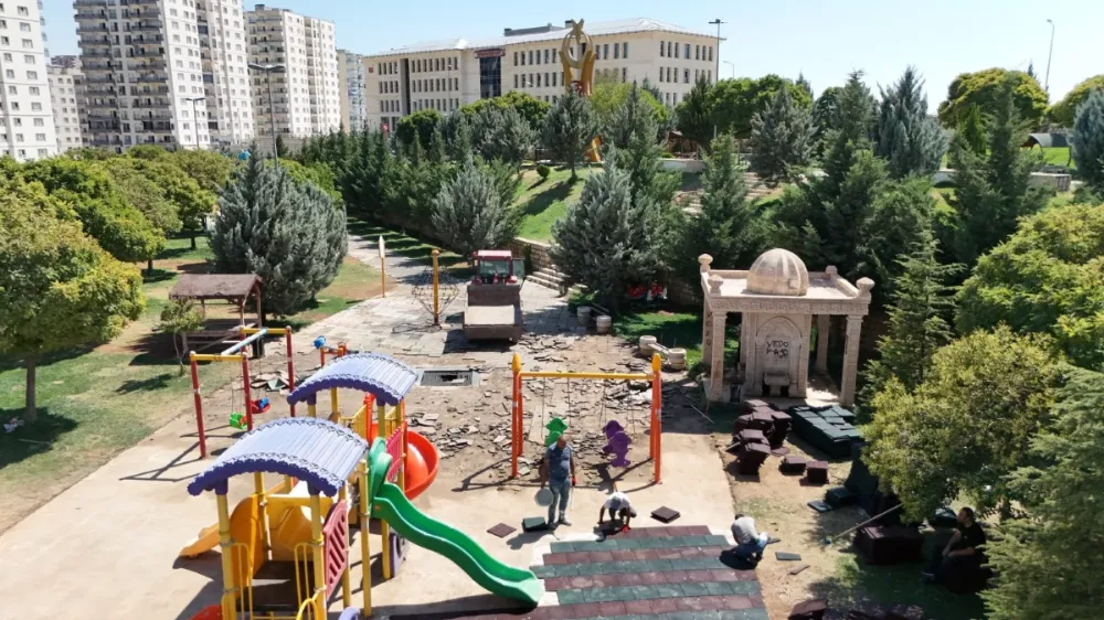 Mardin Büyükşehir Belediyesi Recep Tayyip Erdoğan Parkı’nı Yeniliyor